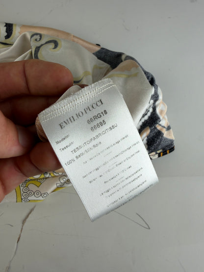 Vintage Pucci Silk Dress Cream Black Yellow XS