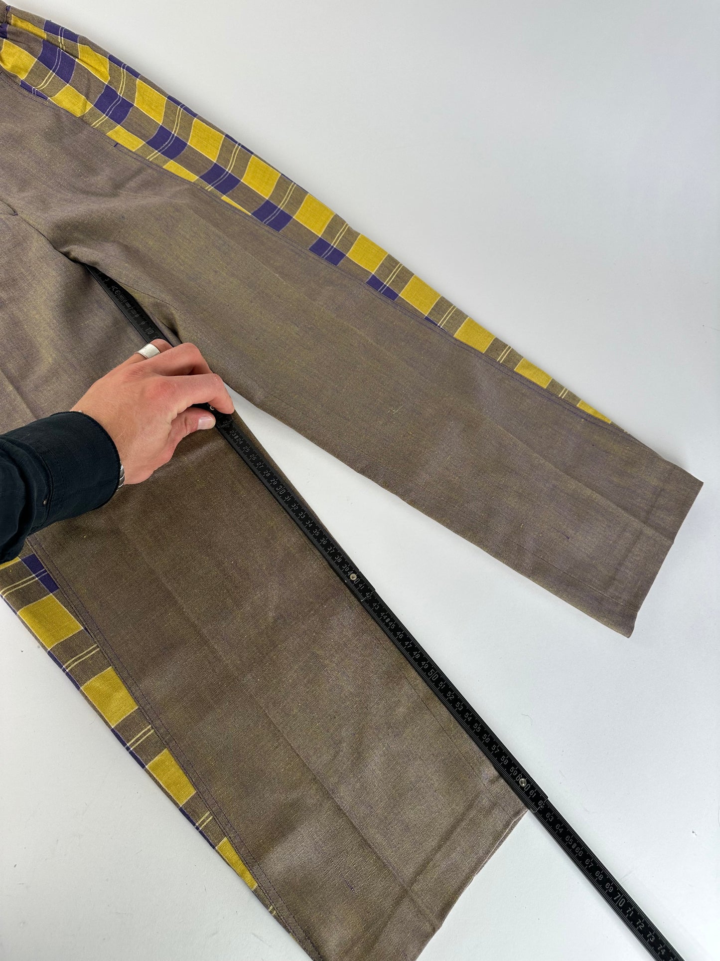 Vintage Dior Tartan Panel Trousers Cotton Multicolour M