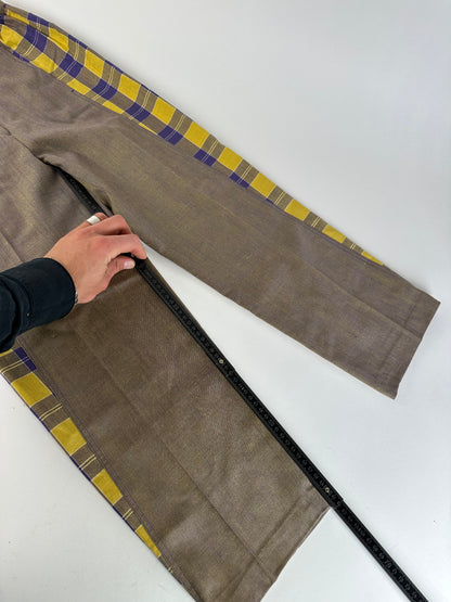 Vintage Dior Tartan Panel Trousers Cotton Multicolour M
