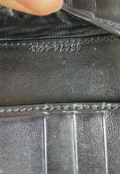 Vintage Gucci GG Monogram Canvas Wallet Black Grey Silver