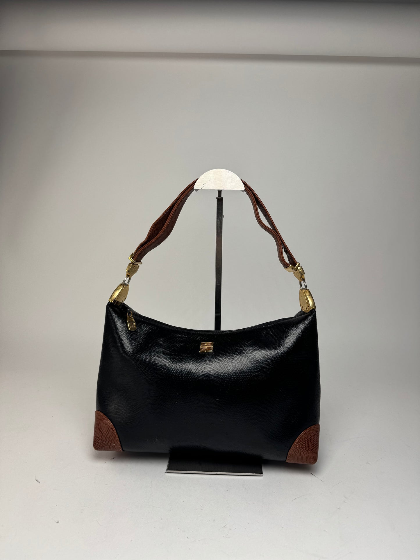 Vintage Givenchy 2Way 4G Leather Bag black brown