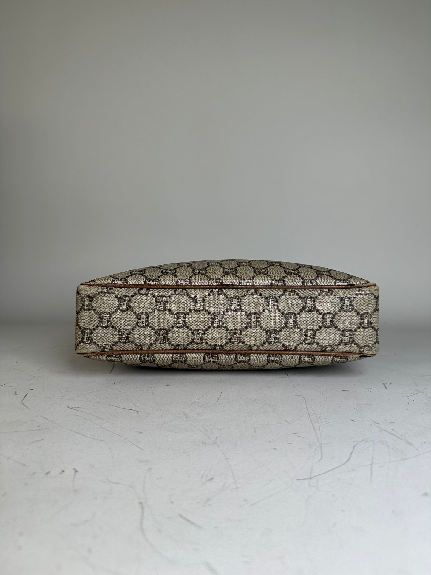 Vintage Gucci GG Supreme Cosmetic Case Beige Brown