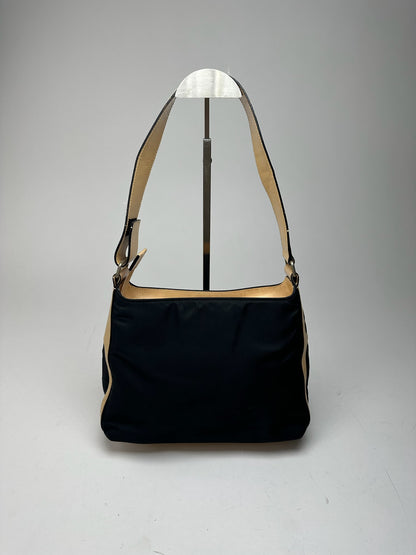 Vintage Givenchy 4G Leather canvas Bag black brown