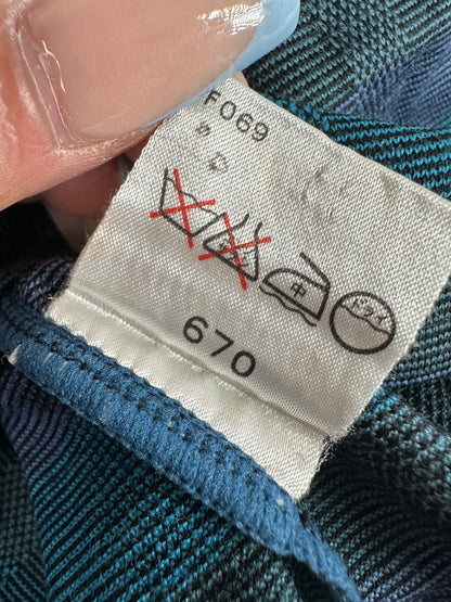Vintage Saint Laurent Cotton Polo Shirt Teal Navy Grey XL