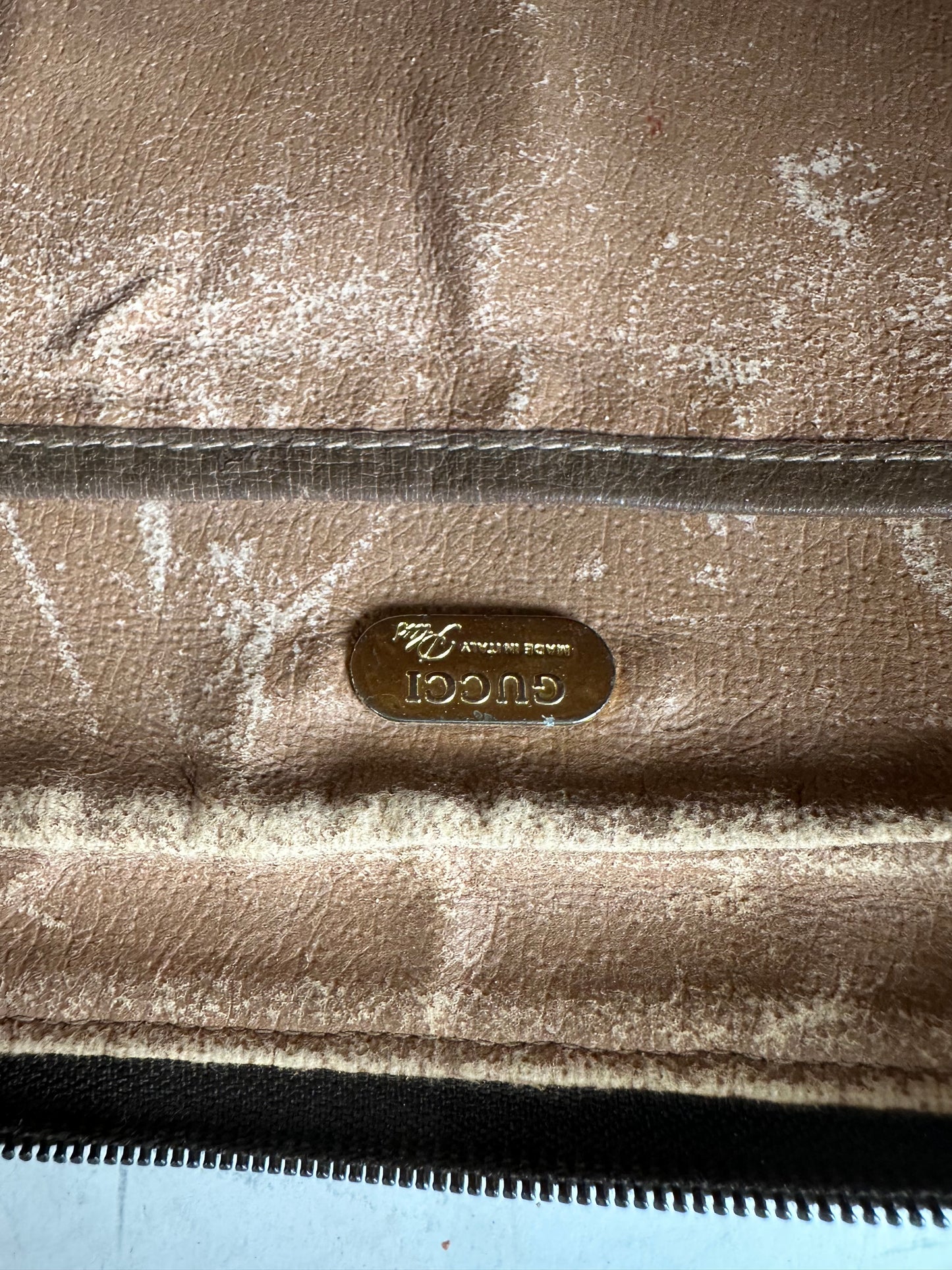 Vintage Gucci GG Supreme Cosmetic Case Beige Brown