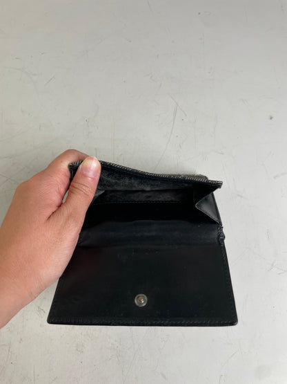 Vintage Gucci GG Monogram Canvas Wallet Black Grey Silver