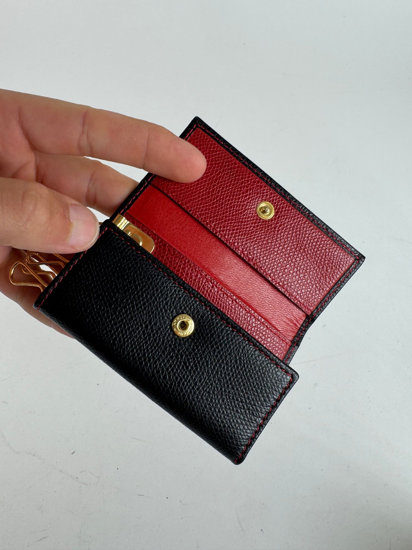 Vintage Givenchy Key Holder Leather navy red