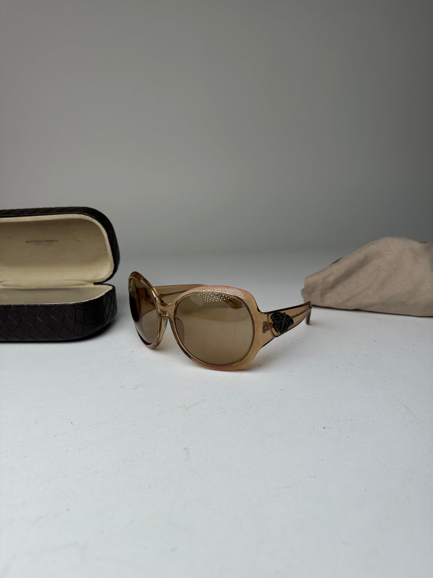 Vintage bottega veneta Oversized Sunglasses beige