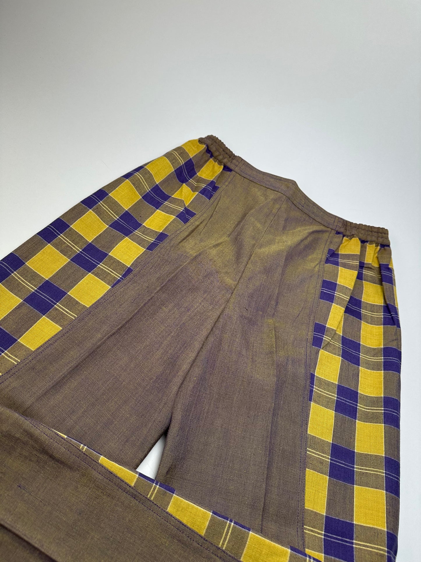 Vintage Dior Tartan Panel Trousers Cotton Multicolour M