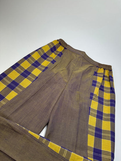 Vintage Dior Tartan Panel Trousers Cotton Multicolour M