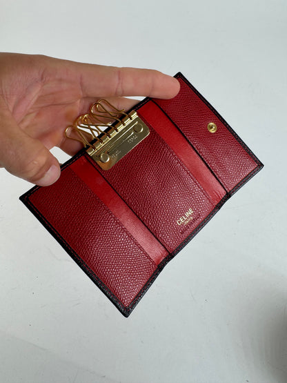 Vintage Givenchy Key Holder Leather navy red