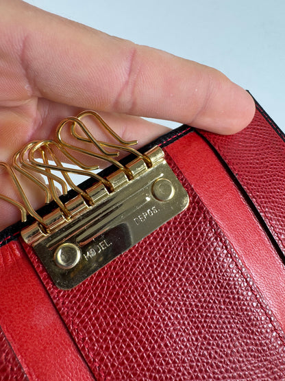 Vintage Givenchy Key Holder Leather navy red