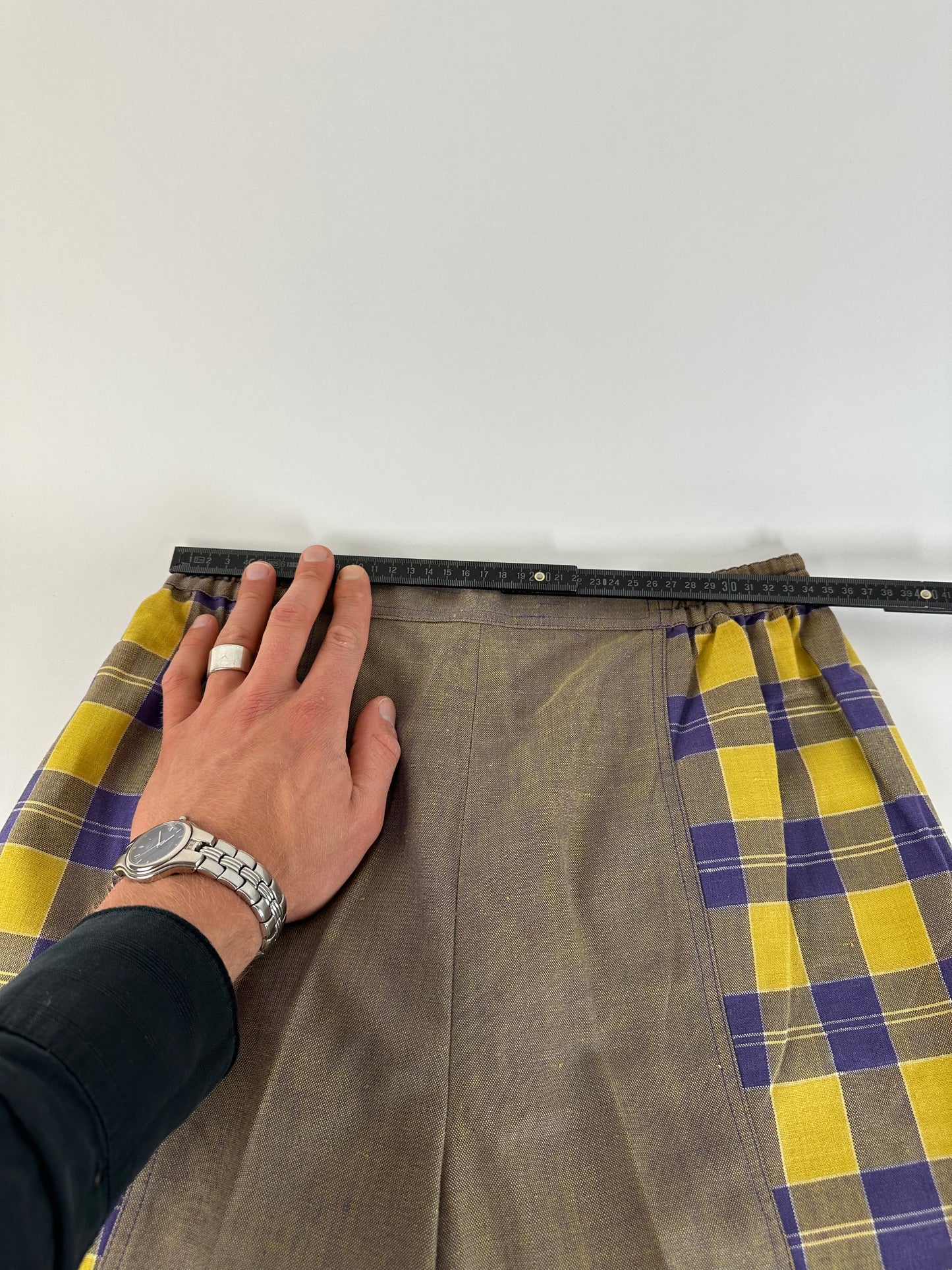 Vintage Dior Tartan Panel Trousers Cotton Multicolour M