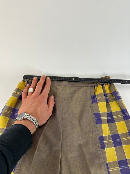 Vintage Dior Tartan Panel Trousers Cotton Multicolour M