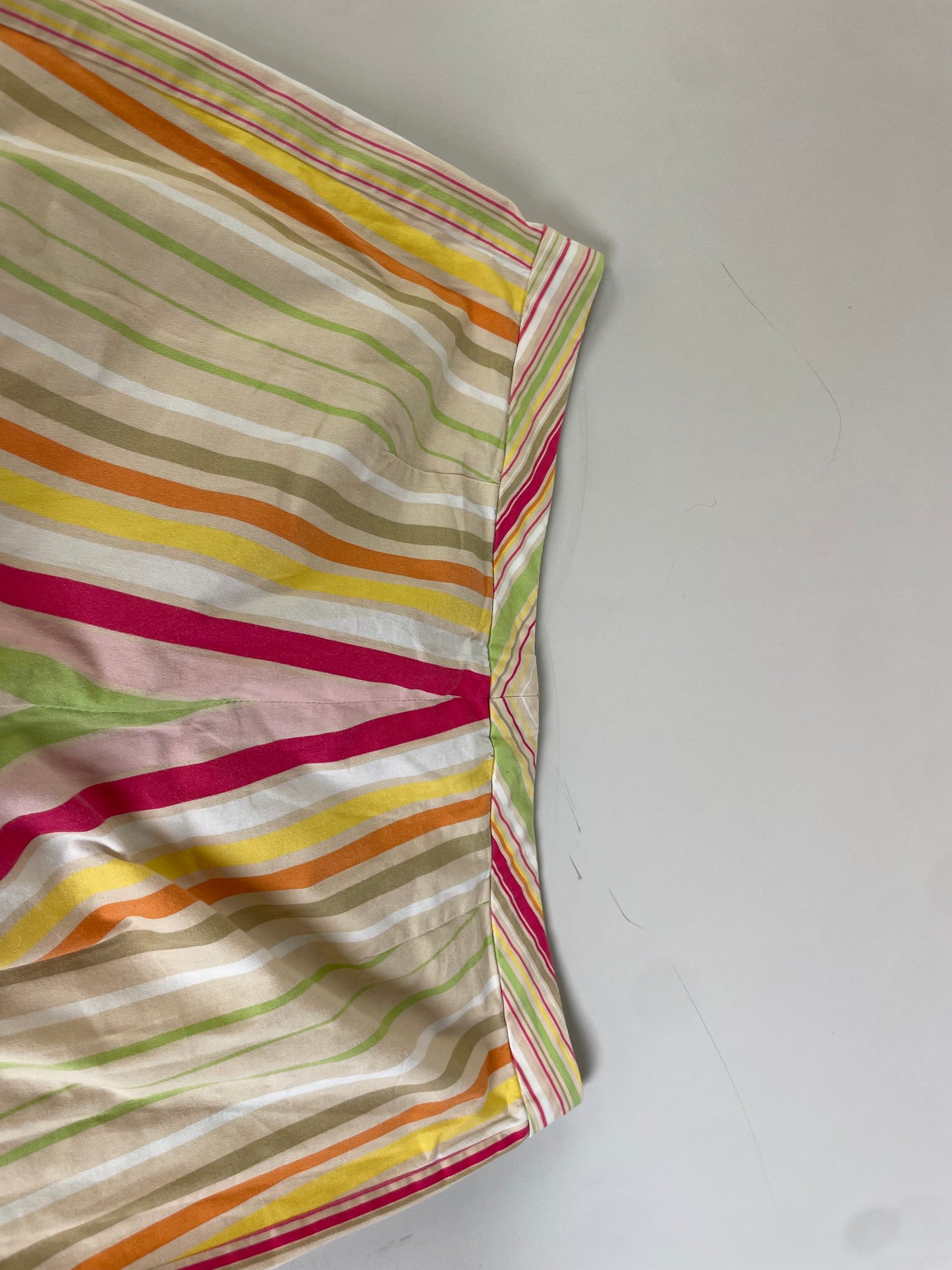 Vintage Etro Striped Cotton Trousers Pink Yellow Green XL