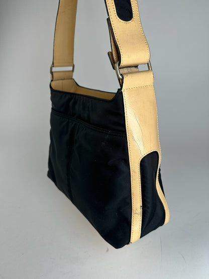 Vintage Givenchy 4G Leather canvas Bag black brown