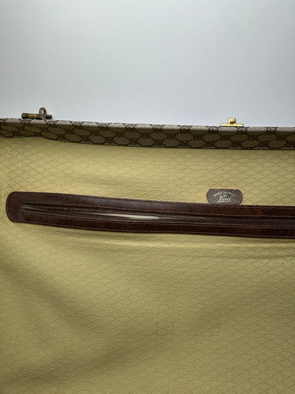 Vintage Gucci GG Supreme Canvas Suitcase Beige Brown