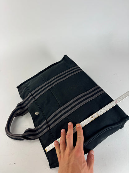 Vintage Hermes Canvas Shopper Bag Black