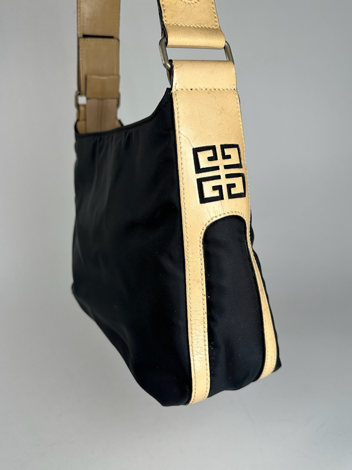 Vintage Givenchy 4G Leather canvas Bag black brown