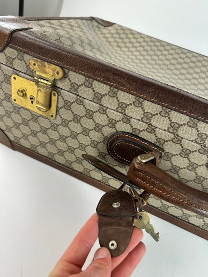 Vintage Gucci GG Supreme Canvas Suitcase Beige Brown