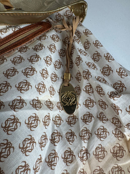 Vintage Loewe Madrid Leather Bag Golden Brown