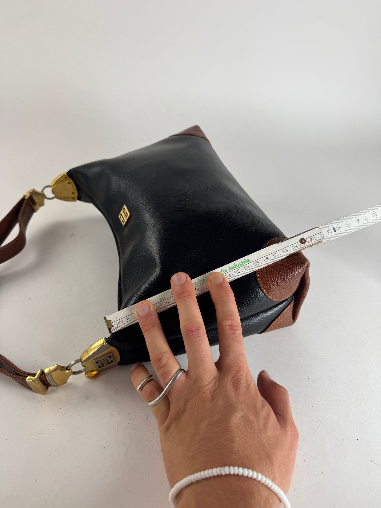 Vintage Givenchy 2Way 4G Leather Bag black brown