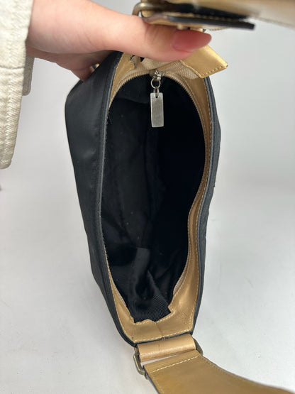 Vintage Givenchy 4G Leather canvas Bag black brown