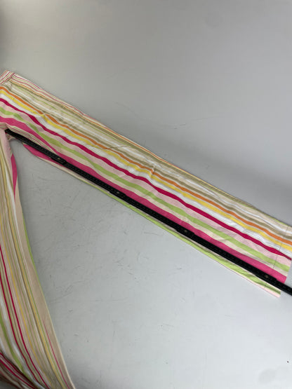 Vintage Etro Striped Cotton Trousers Pink Yellow Green XL