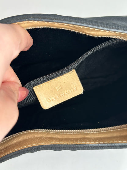 Vintage Givenchy 4G Leather canvas Bag black brown