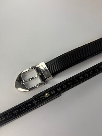 Vintage Louis Vuitton Epi Leather Belt Black Silver