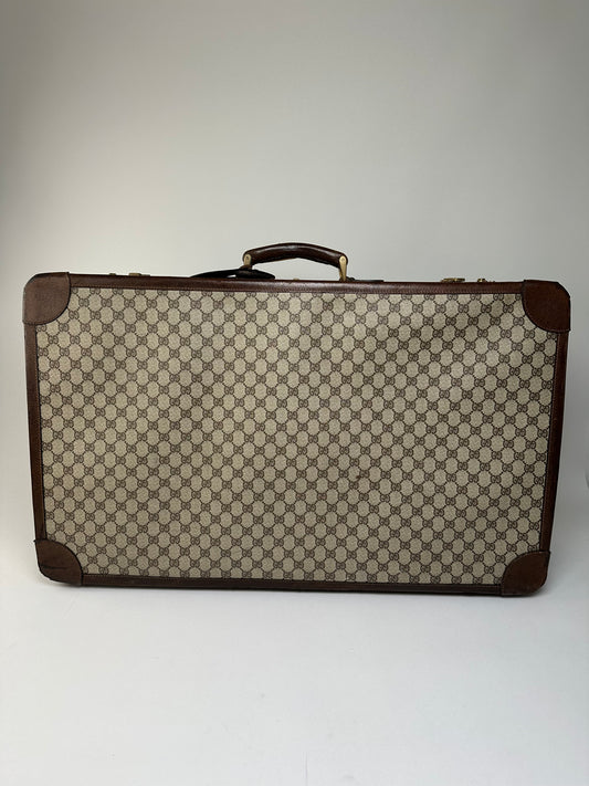 Vintage Gucci GG Supreme Canvas Suitcase Beige Brown