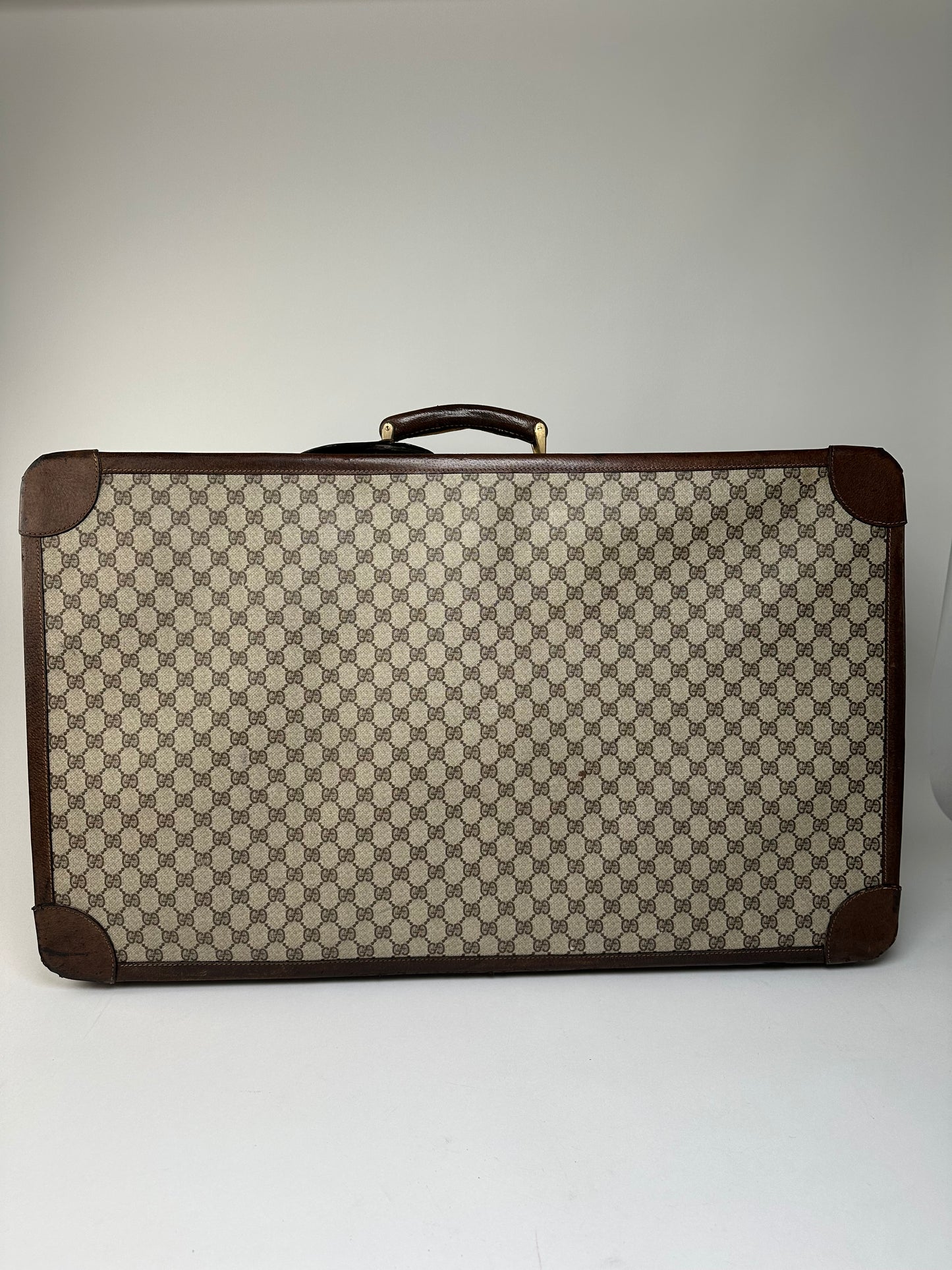 Vintage Gucci GG Supreme Canvas Suitcase Beige Brown
