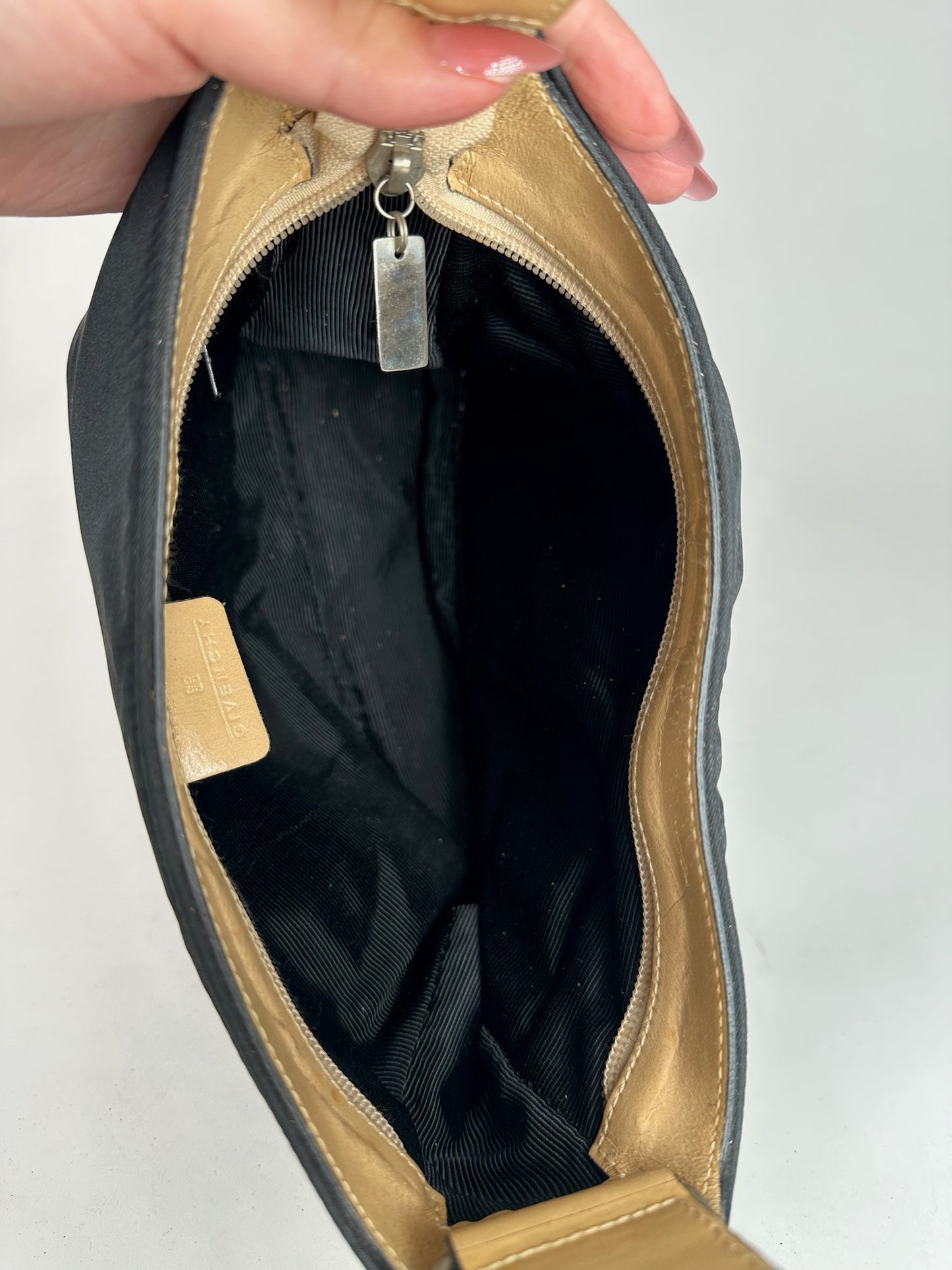 Vintage Givenchy 4G Leather canvas Bag black brown