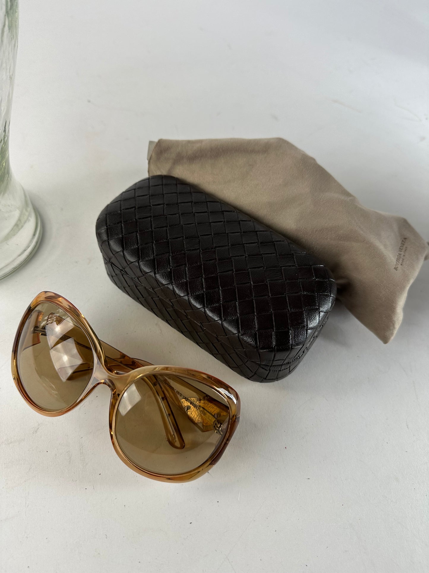Vintage bottega veneta Oversized Sunglasses beige