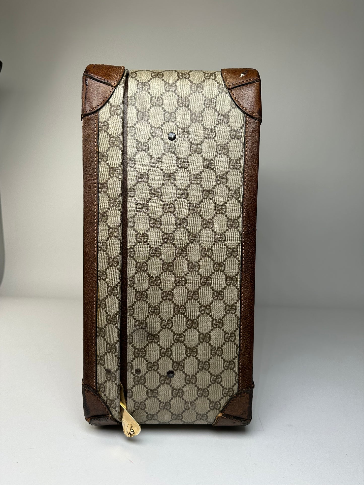 Vintage Gucci GG Supreme Canvas Suitcase Beige Brown
