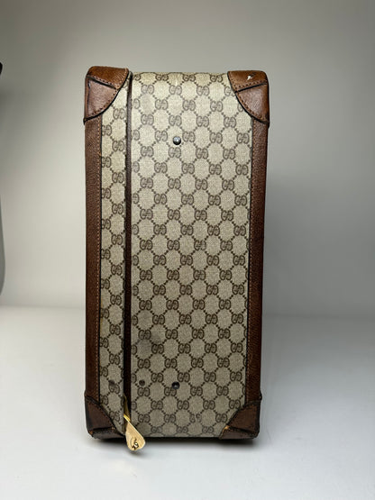 Vintage Gucci GG Supreme Canvas Suitcase Beige Brown