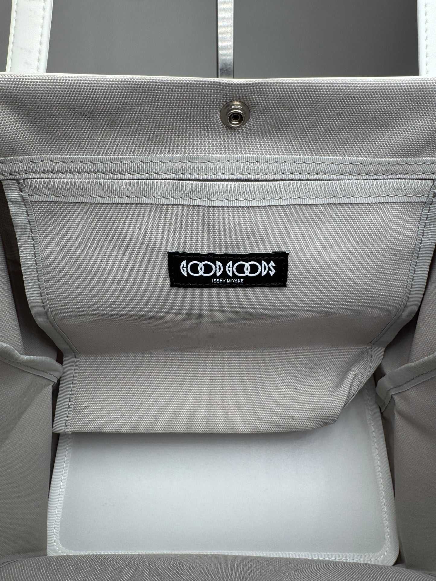 Vintage Issey Miyake Leather Canvas 2Way Bag Silver White