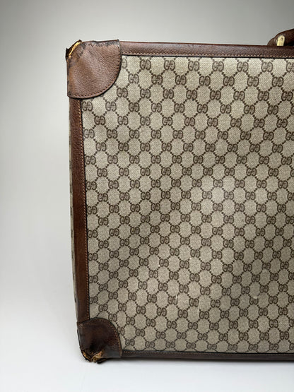 Vintage Gucci GG Supreme Canvas Suitcase Beige Brown