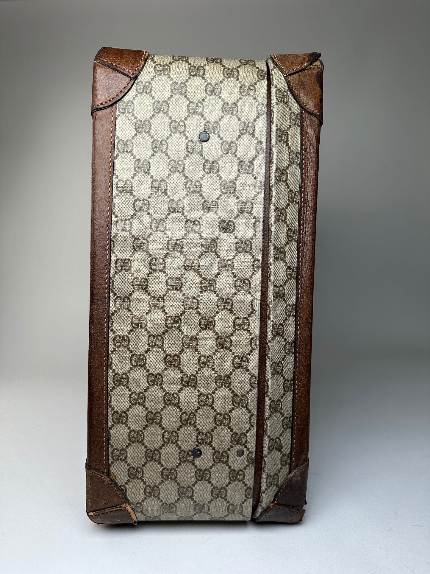 Vintage Gucci GG Supreme Canvas Suitcase Beige Brown