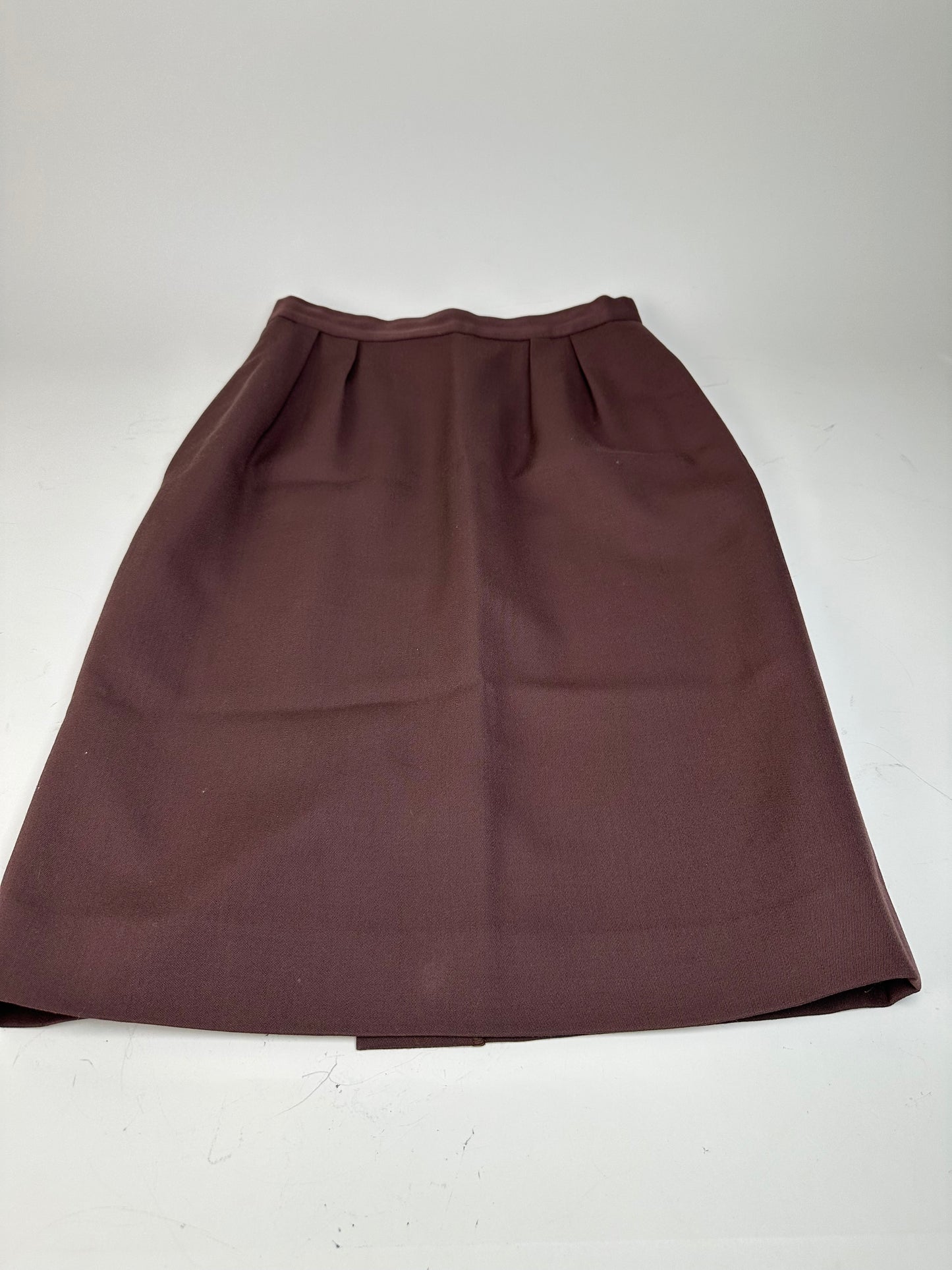 Vintage Dior Wool Skirt Dark Brown S