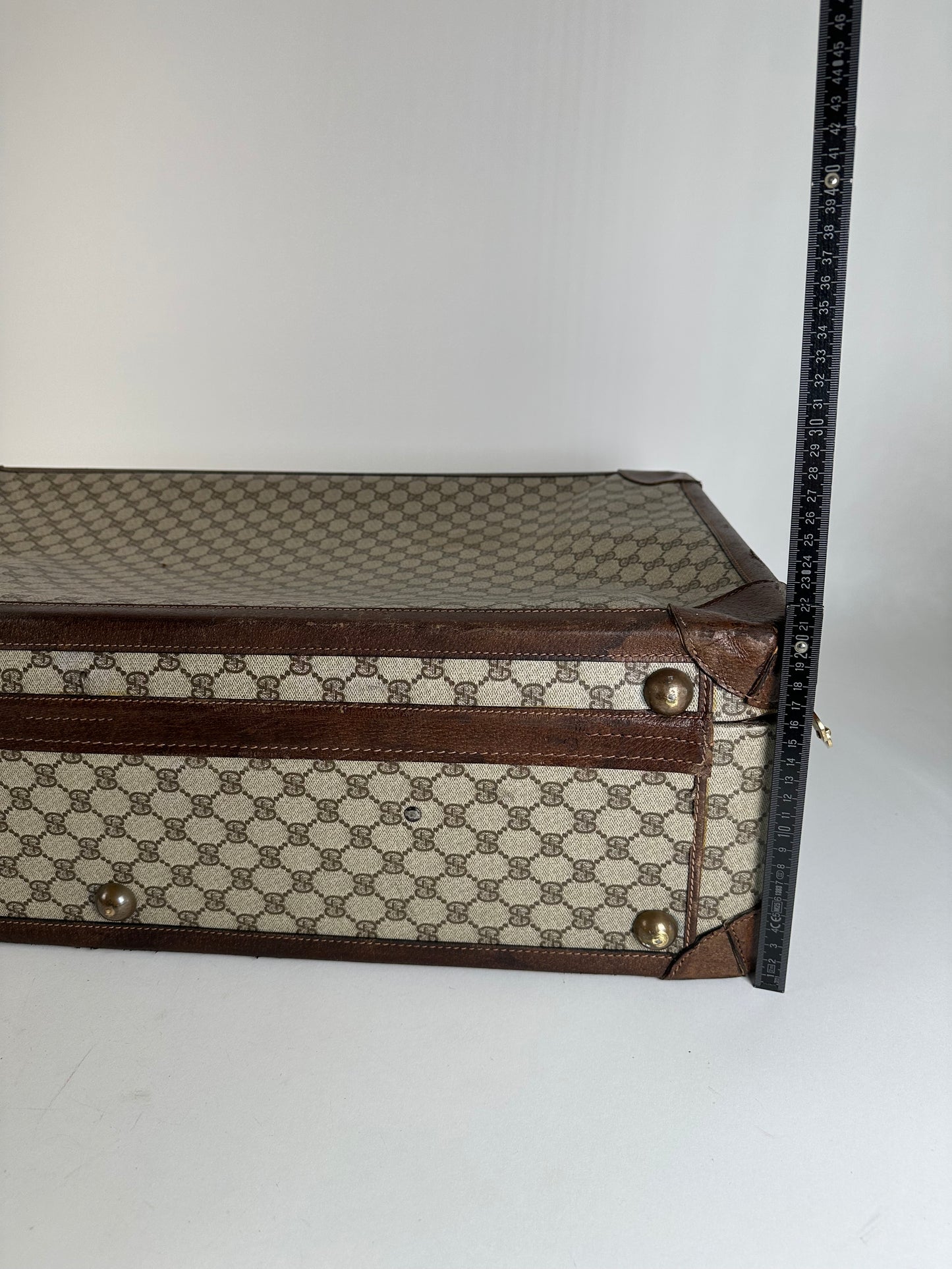 Vintage Gucci GG Supreme Canvas Suitcase Beige Brown