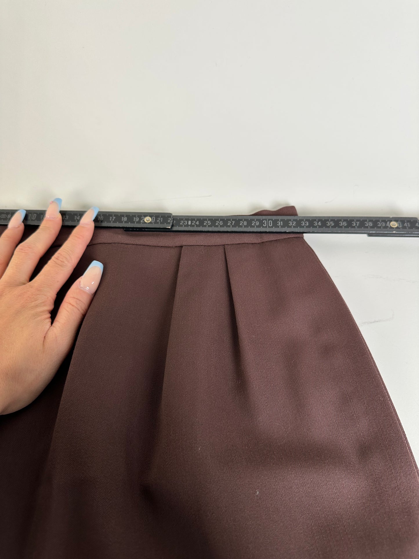 Vintage Dior Wool Skirt Dark Brown S