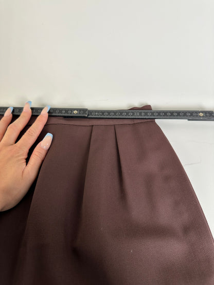 Vintage Dior Wool Skirt Dark Brown S