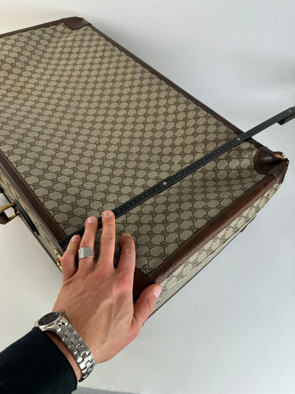 Vintage Gucci GG Supreme Canvas Suitcase Beige Brown