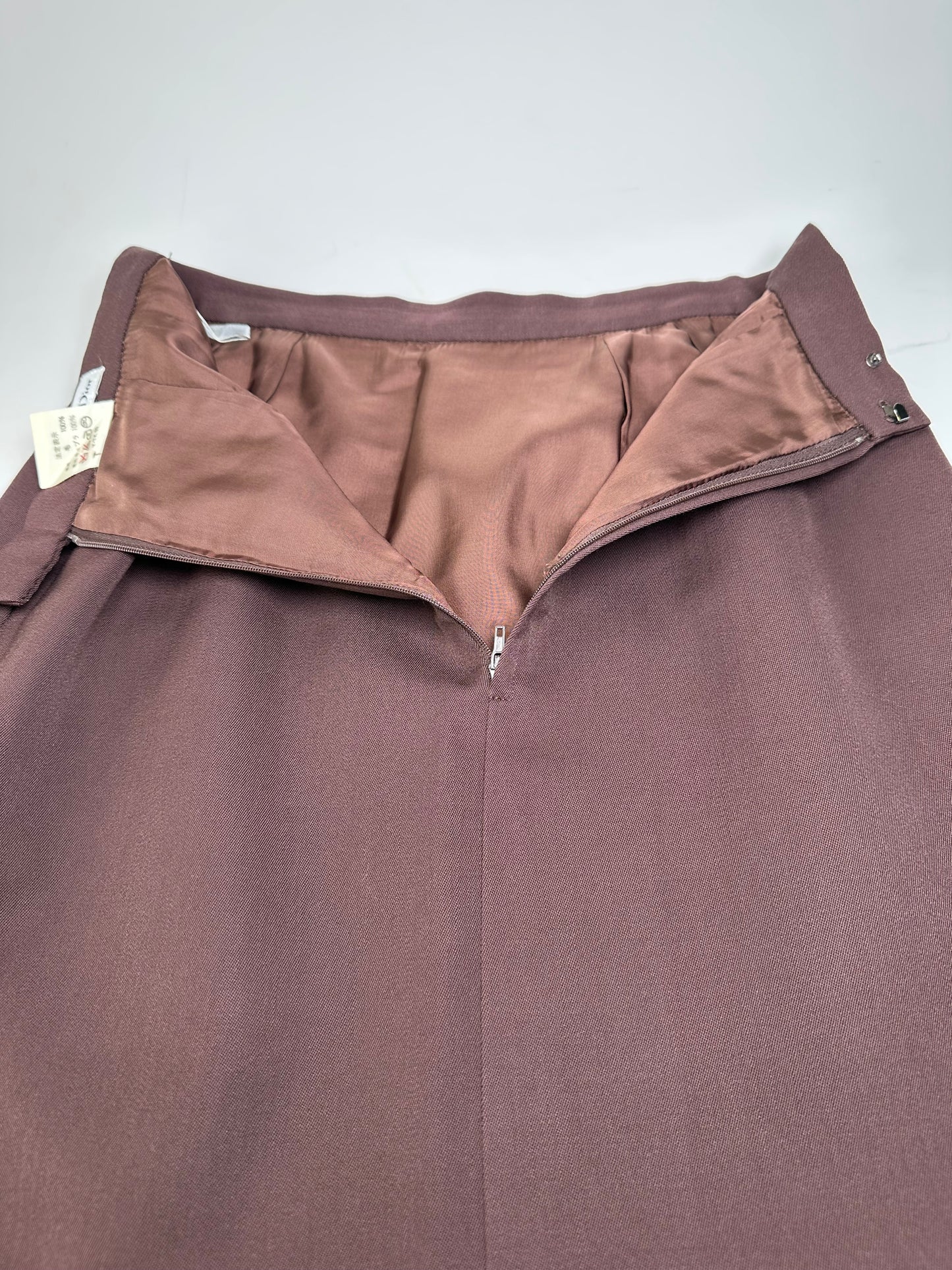 Vintage Dior Wool Skirt Dark Brown S