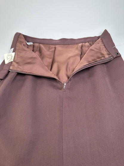 Vintage Dior Wool Skirt Dark Brown S