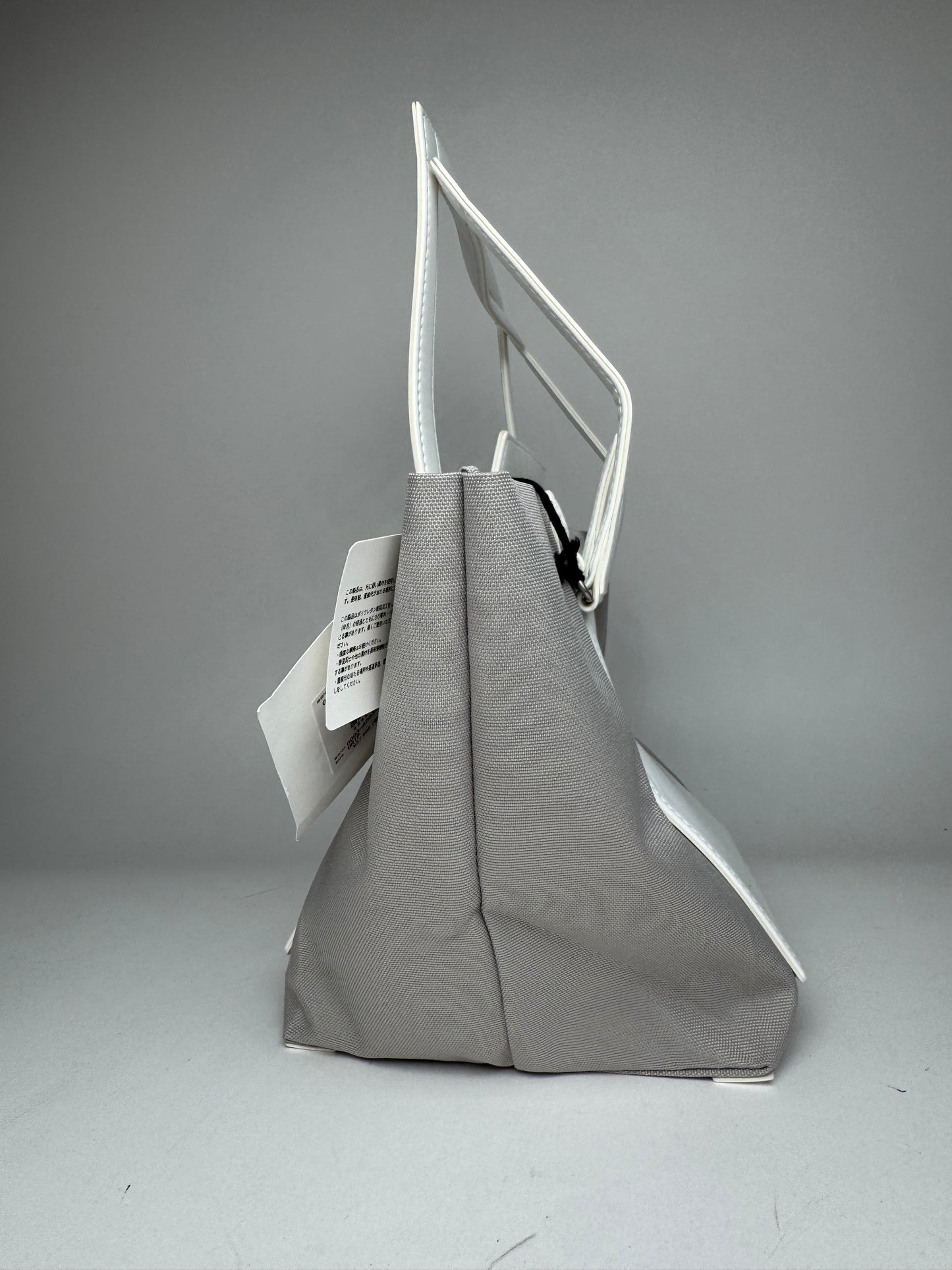Vintage Issey Miyake Leather Canvas 2Way Bag Silver White