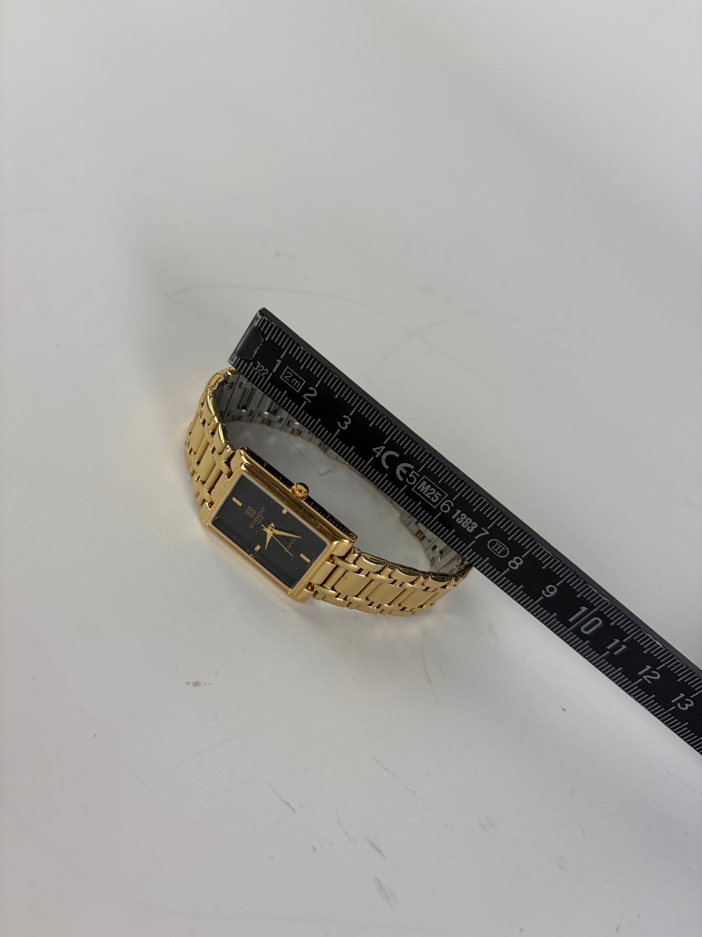 Vintage Givenchy Stainless Steel Bracelet Watch Gold Black