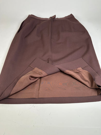 Vintage Dior Wool Skirt Dark Brown S