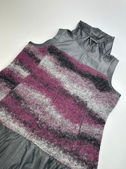 Vintage Kansai Yamamoto Wool-Blend Dress Grey Purple S